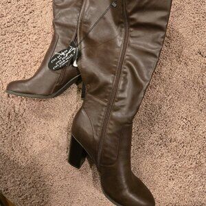 Style & CO MACYS Women's Wide-Calf Tall Boots 8 Wide Chocolate Brown